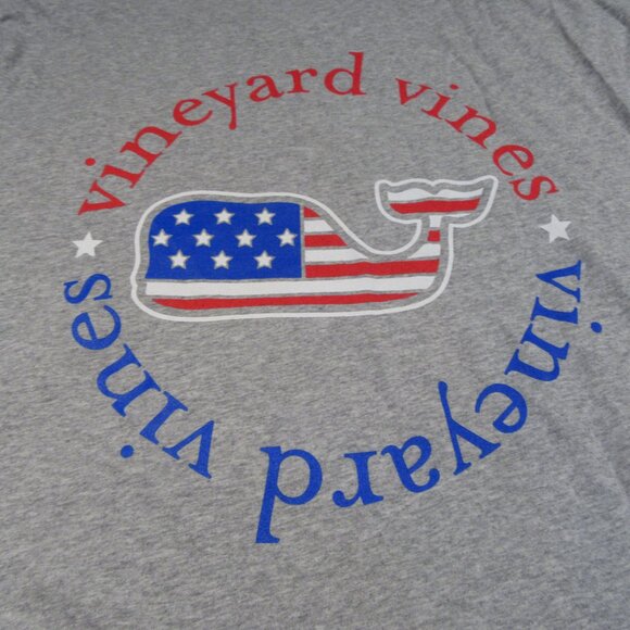 Vineyard Vines Mens Long Sleeve T-Shirt XLT Gray Patriotic American Flag Tee NEW - Picture 9 of 10